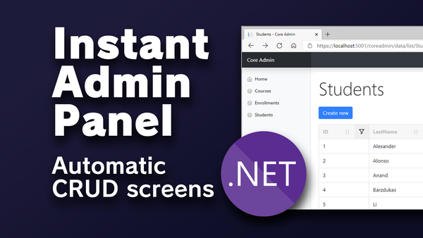 Adding an Admin Panel to a .NET Core web app with CoreAdmin